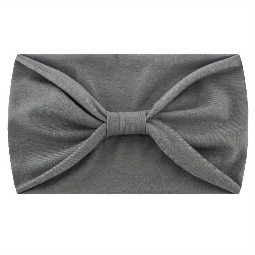 Solid Headband For Women Wide Brim Knotted Sports Yoga Bandana