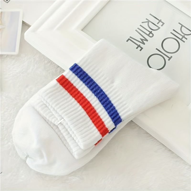 Striped Mid Tube & Japanese Crew Socks Women's Stockings