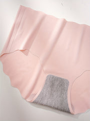4pcs Seamless Scallop Trim Briefs Women's Panties