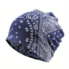 Paisley Print Elastic Beanie Turban Cap Unisex Chemo Hat
