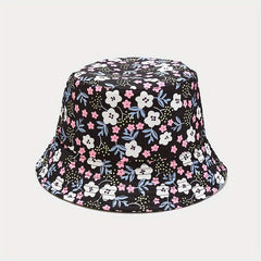 Floral Print Reversible Bucket Hat Lightweight Fisherman Cap