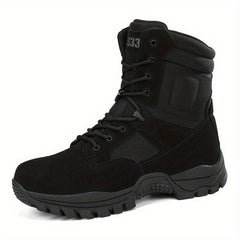 Men's High Top Military Style Hiking Boots for Outdoor Activities