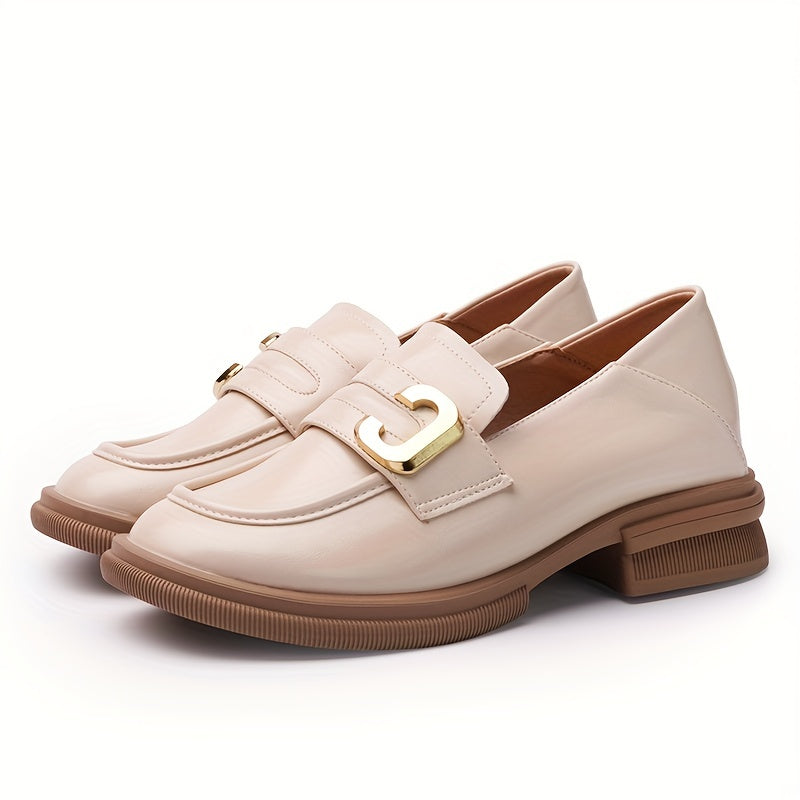 Women's Block Heel Loafers Soft Sole Slip On Shoes