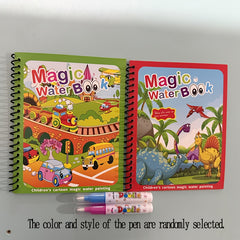 2pcs Water Painting Book Reusable Educational Activity Books and Pens