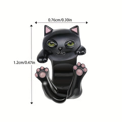 925 Silver Black Cat Bead Charm for Bracelet Necklace