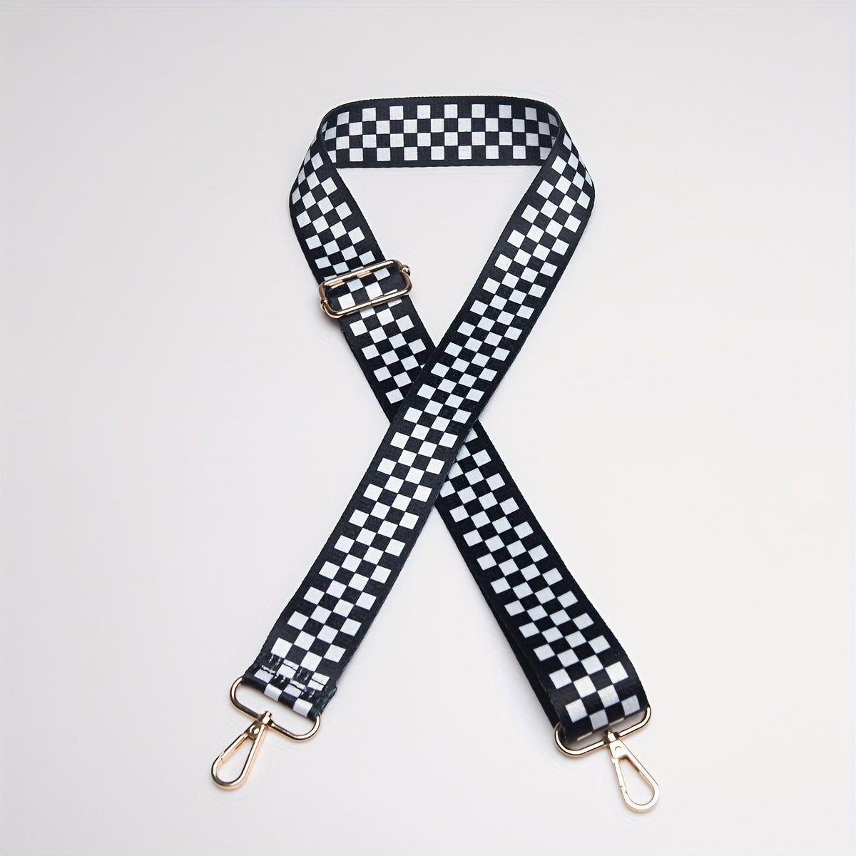 Checkered Pattern Purse Strap Adjustable Detachable Shoulder Strap Replacement