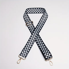 Checkered Pattern Purse Strap Adjustable Detachable Shoulder Strap Replacement