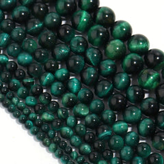 Green Tiger's Eye Stone Beads for DIY Jewelry Making 4-12mm