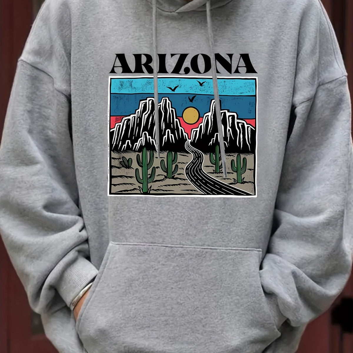 'Arizona' Print Hoodie Men's Casual Pullover Hooded Sweatshirt