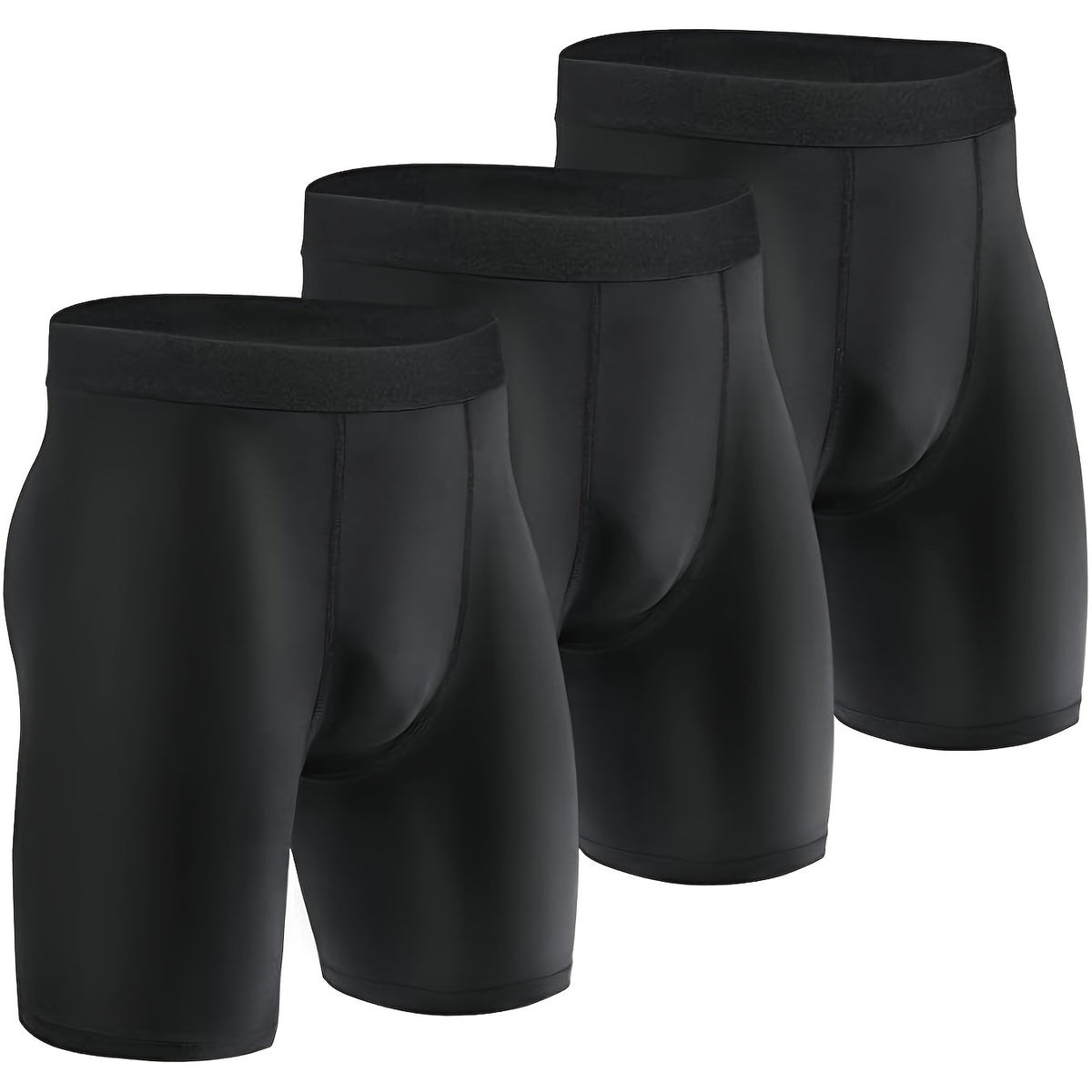 3 Pcs Men's Solid Sports Shorts Set Quick Dry Outdoor Gym Fitness