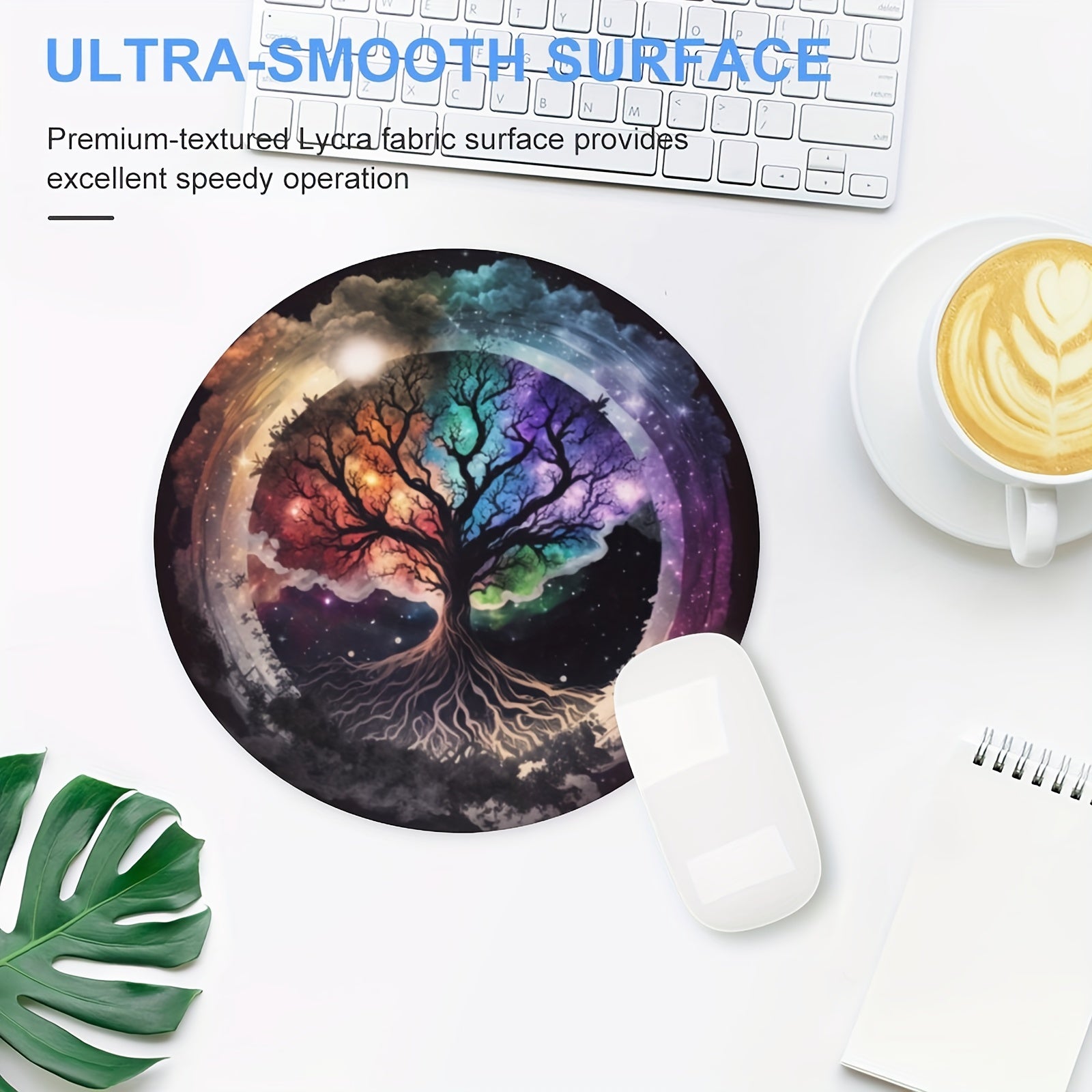Life Tree Round Mouse Mat Mouse Pad With Non Slip Rubber Base
