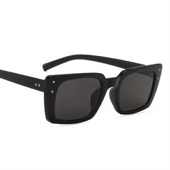 Y2K Rectangle Sunglasses Rivet Candy UV400 Sun Shades Beach Travel