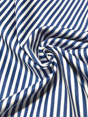  Stripe Print Button Up Long Sleeve Blouse