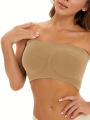 5pcs Strapless Bandeau Bras Soft Stretch Everyday Bra Women's Lingerie