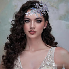 Vintage Bridal Headband with Rhinestones & Floral Accents for Weddings