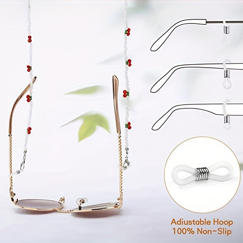 Crystal Cherry Glasses Chain Lanyard Retainer