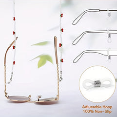 Crystal Cherry Glasses Chain Lanyard Retainer