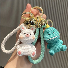 Resin Bunny Pig Dinosaur Keychain Bag Charm Car Keyring Pendant