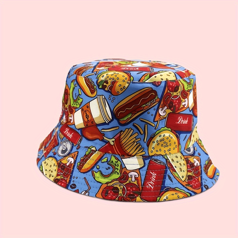 Bucket Hat Burger Fries Cola Sun Hat