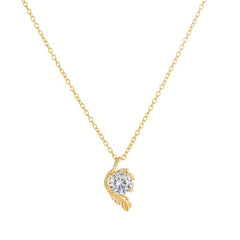Women's Feather Pendant Necklace Birthday Gift Wedding Jewelry