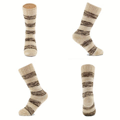 2 Pairs Stripe Print Socks Warm Mid Tube Women's Stockings