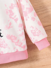 Toddler Girls Portrait Print Crew Neck Sweatshirt