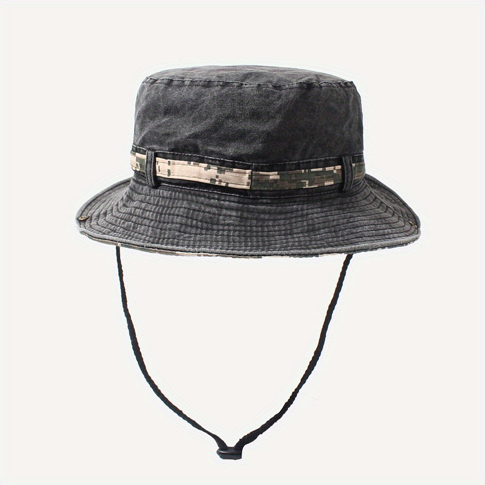 Camouflage Bucket Hat Wide Brim Sun Hat Unisex