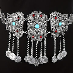 Metal Tassel Waist Chain Ethnic Waistband For Girls
