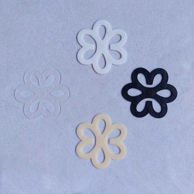 4pcs Flower Bra Strap Clips Non-slip Buckle Women's Lingerie Accessories