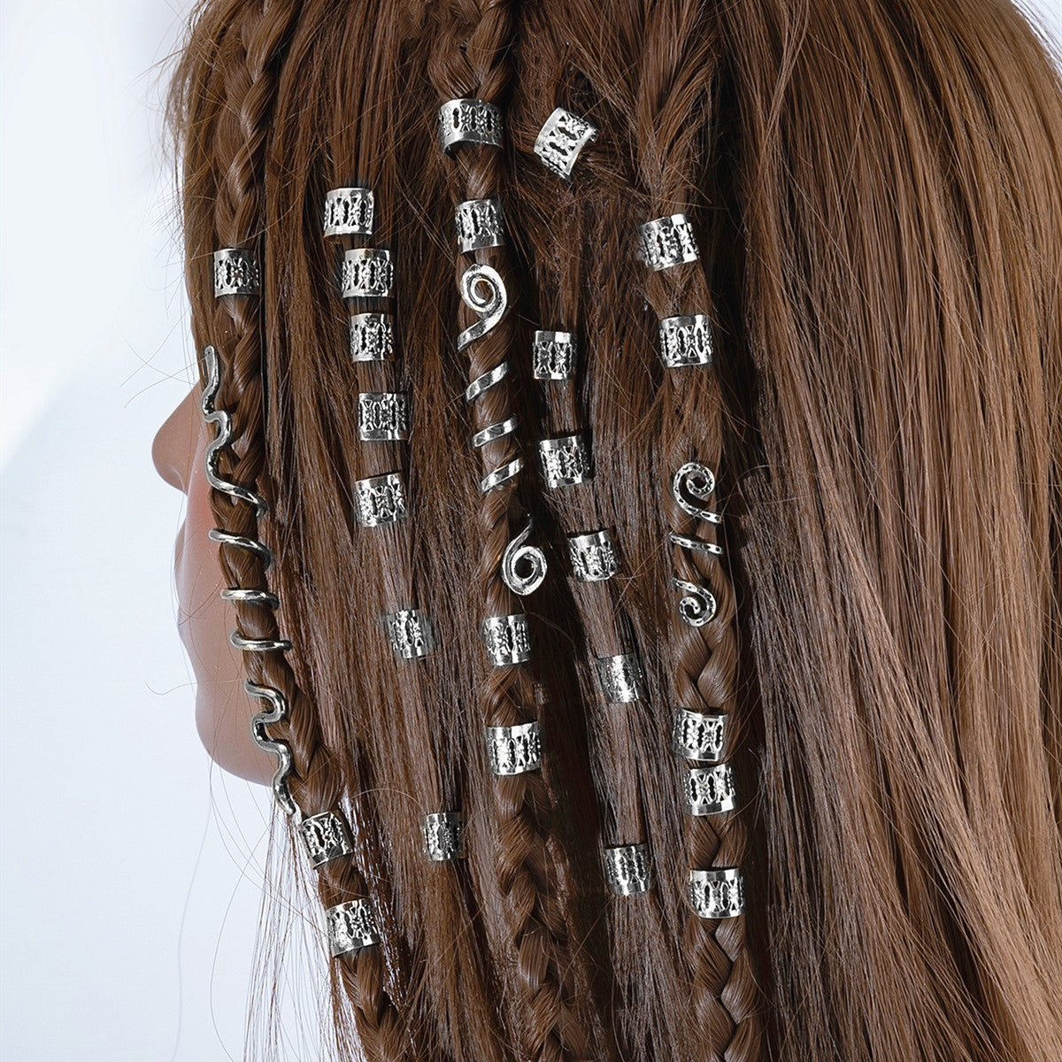 Viking Hair Beads Silver Hair Accessories