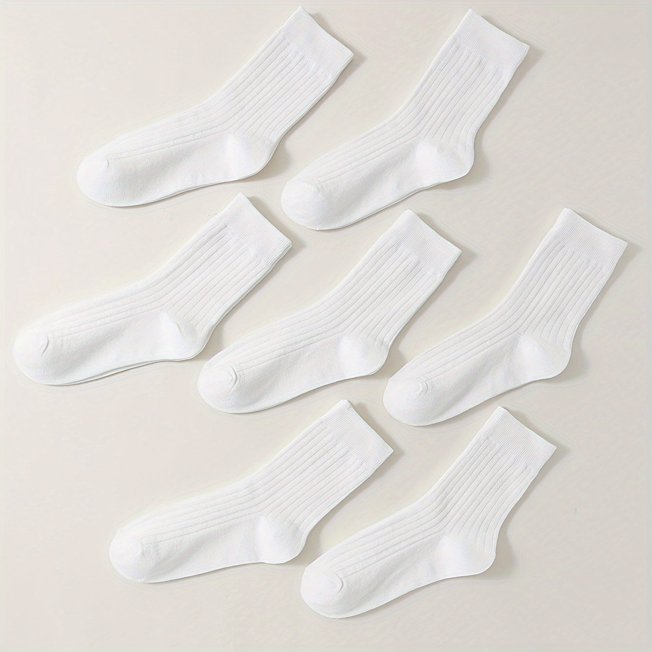 10 Pairs Comfy & Breathable Mid Tube Women's Socks Solid Colors