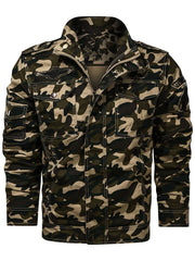 Men's Tactical Camo Work Jacket with Zipper
