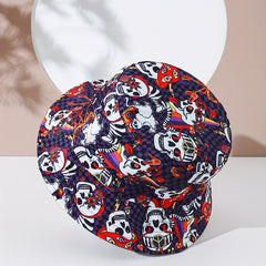 Hip Hop Skull Print Bucket Hat Reversible Sun Hat