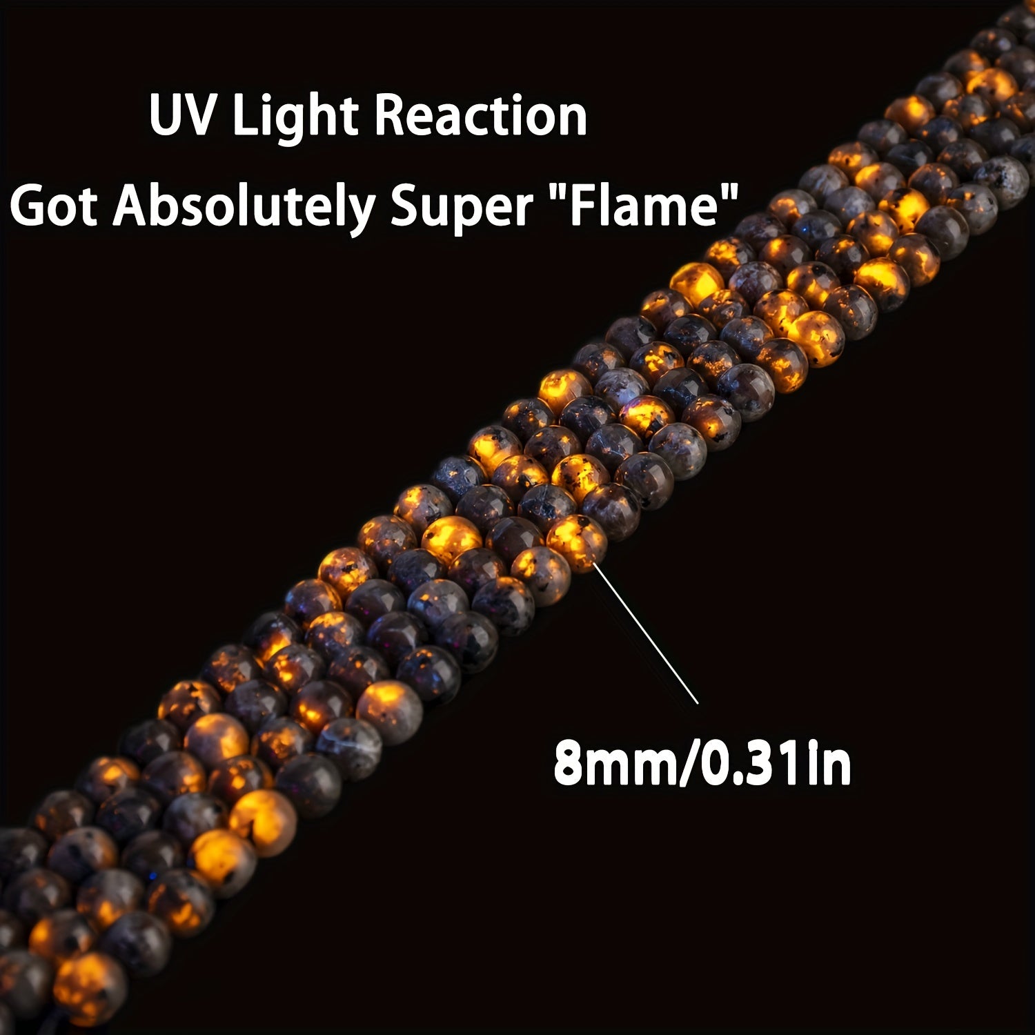 50-100pcs Yooperlite Glow Stone Beads Healing Energy Chakra UV Reactive Syenite