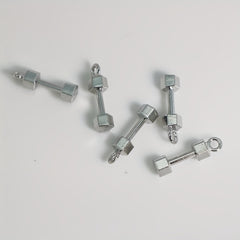 10pcs Silver Fitness Dumbbell Charms for DIY Jewelry Making