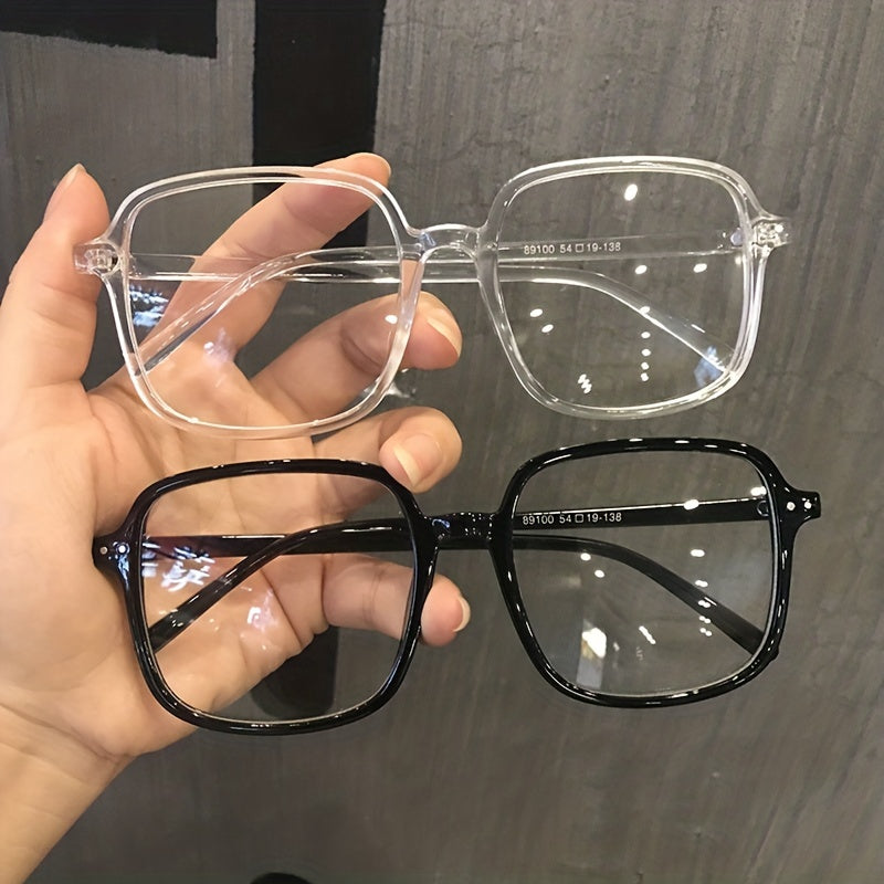Square Frame Light Blocking Glasses Clear Lens Computer Eyeglasses