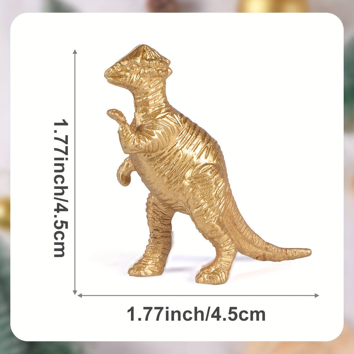 32pcs Mini Metallic Golden Dinosaur Figurine Toys Dino Party Supplies Cake