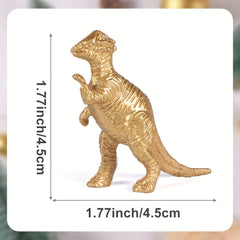32pcs Mini Metallic Golden Dinosaur Figurine Toys Dino Party Supplies Cake