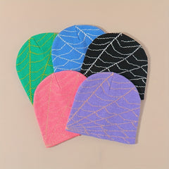 Men's Y2K Dark Spider Web Beanie Hip hop Knit Hat