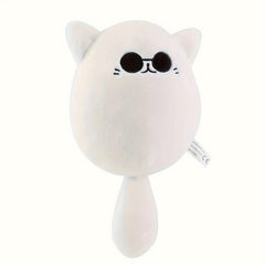Cat Plush Toy with Glasses Stuffing Huggable Doll Stylish Plushie