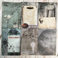 Vintage Halloween Ghost Scrapbook Papers Pack - 12pcs