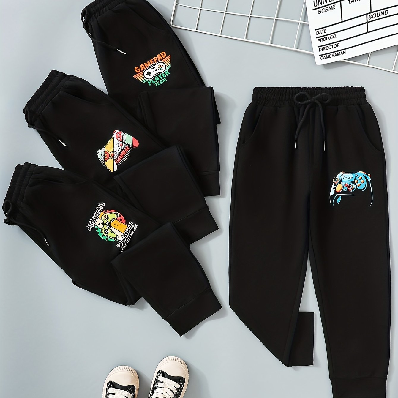 Gamepad Print Boys Active Sweatpants Jogger Sports Pants