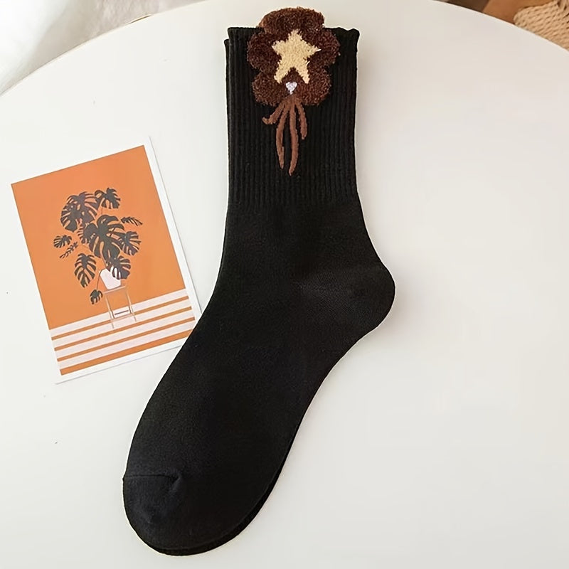 5 Pairs Cartoon Print Women's Socks Stockings