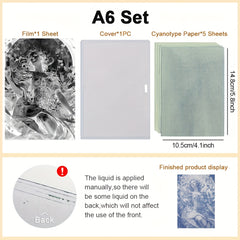 Sun Print Paper Kit 25 Sheets DIY Sun Art Cyanotype Art Paper for Crafts