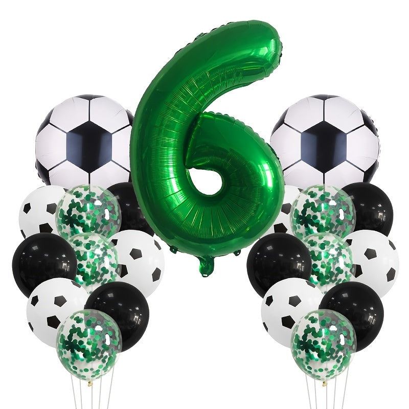 22pcs Football Balloon Set Green 81 28 Cm Number Balloon Sequin Balloon Set
