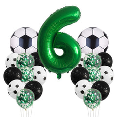 22pcs Football Balloon Set Green 81 28 Cm Number Balloon Sequin Balloon Set