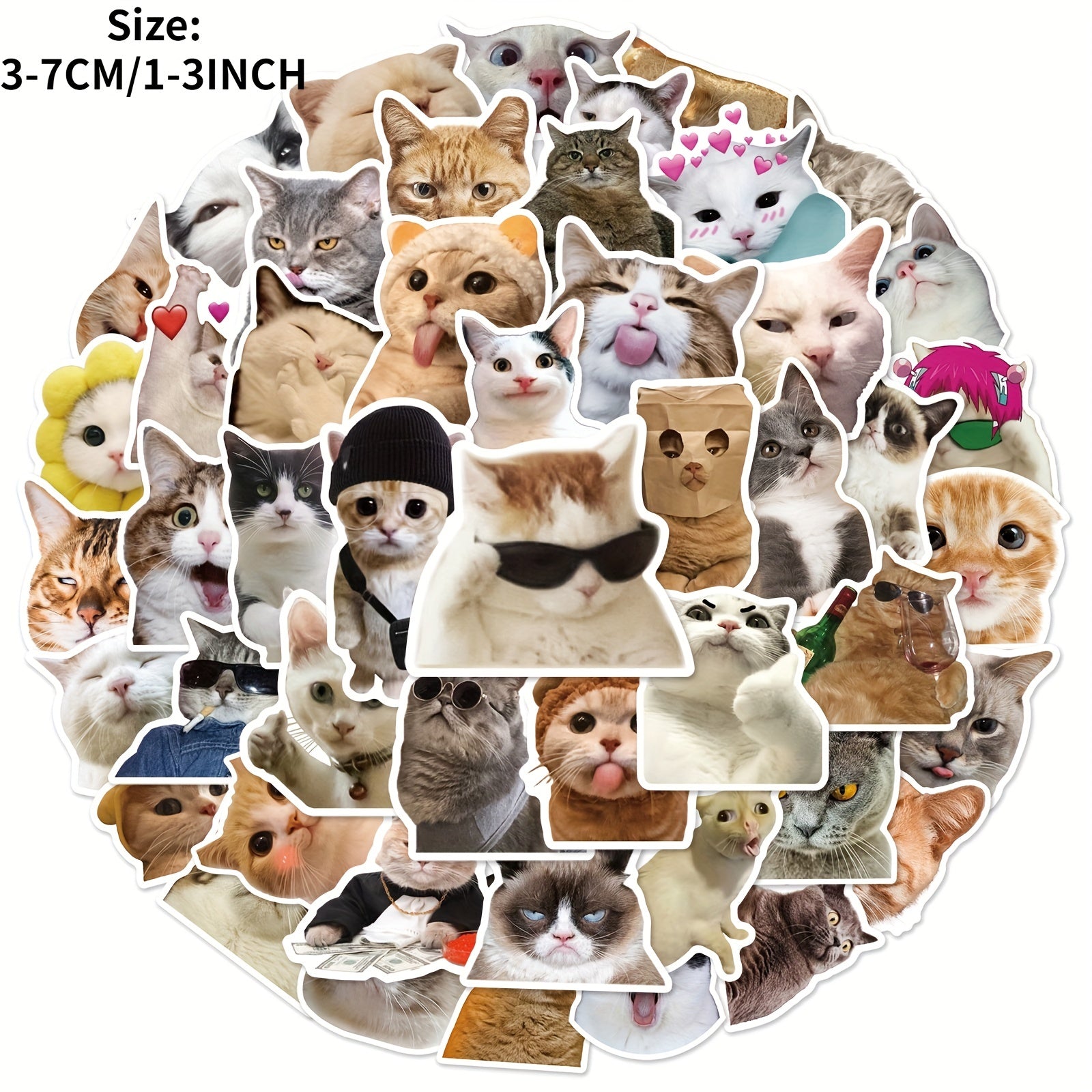 50pcs Cute Cat Graffiti Stickers for Motorcycles Laptops and More