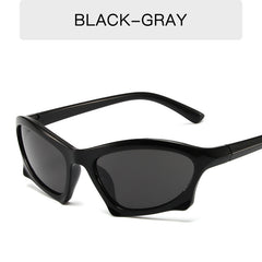 Y2k Around Sun Glasses Wrap Vintage Shades Bat Eyeglasses