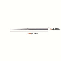 10pcs Diamond Grinding Head Burr Punch Needle Bits 3mm Shank Small Long Cone 1mm