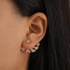 Zircon Geometric Earrings Rear Hanging Love Water Drop Earrings
